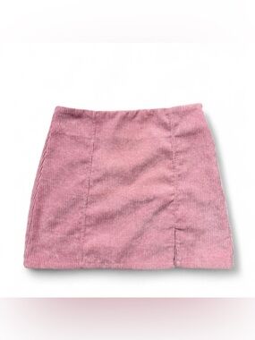 Altar’d State Pink Corduroy Mini Skirt Size Small